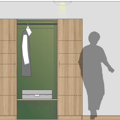 Elternschlafzimmer Wohnung Pfirsich
